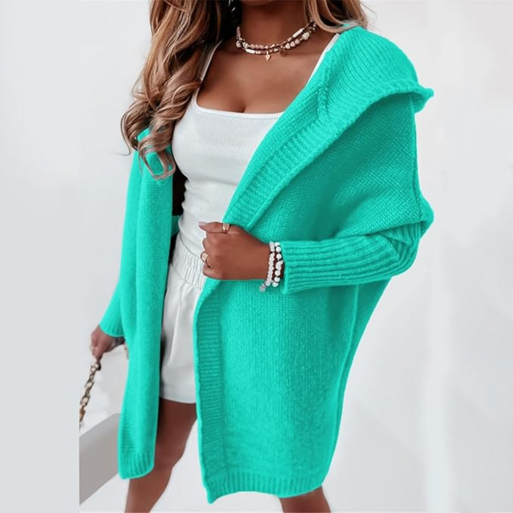 Women's Long Color Block Knit Winter Cardigan Layering Wear 18