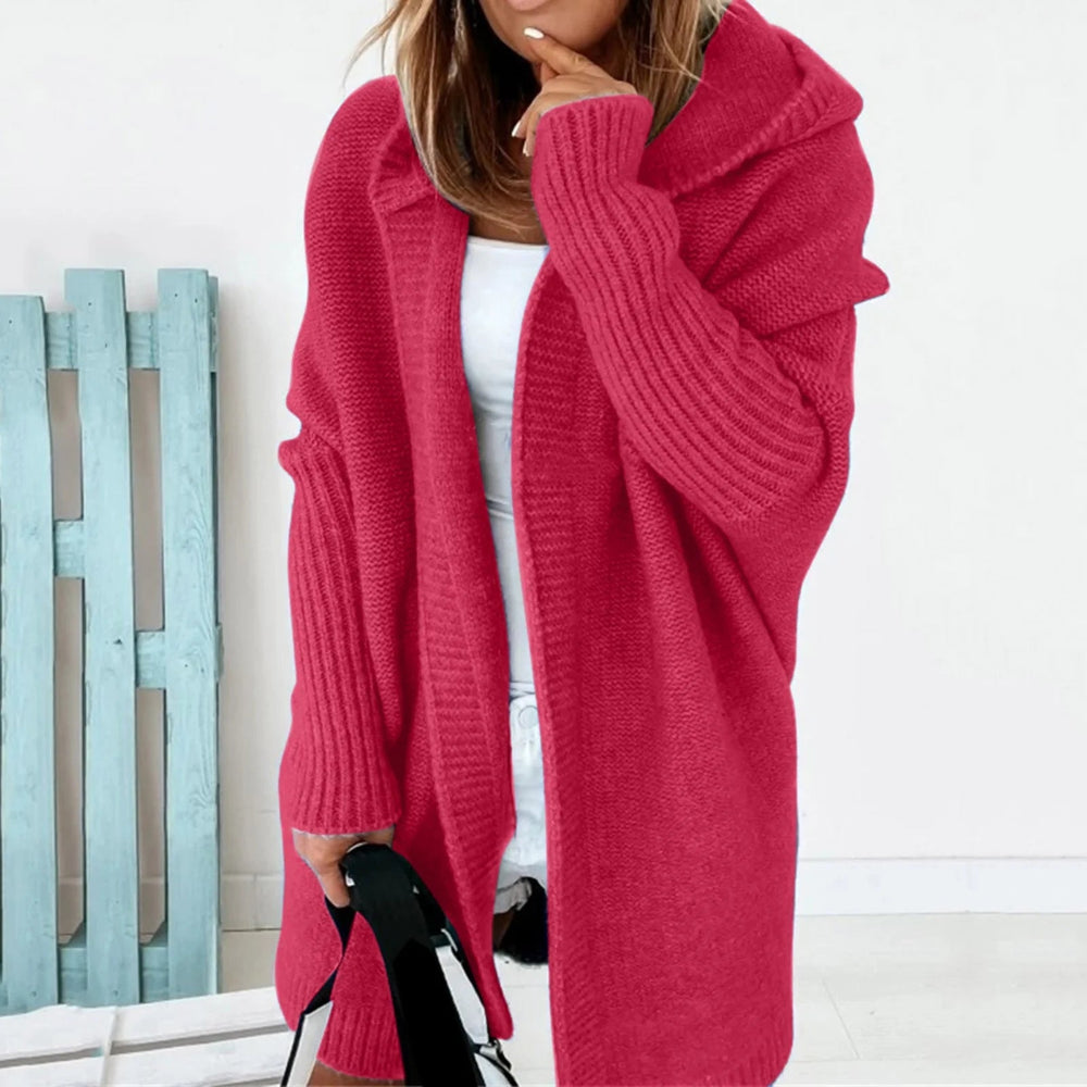 Women's Long Color Block Knit Winter Cardigan Layering Wear 3