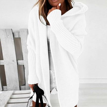 Women's Long Color Block Knit Winter Cardigan Layering Wear 33