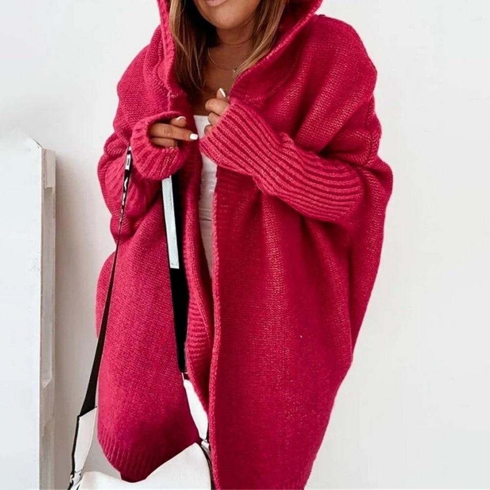 Women's Long Color Block Knit Winter Cardigan Layering Wear 4