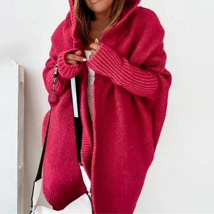 Women's Long Color Block Knit Winter Cardigan Layering Wear 4