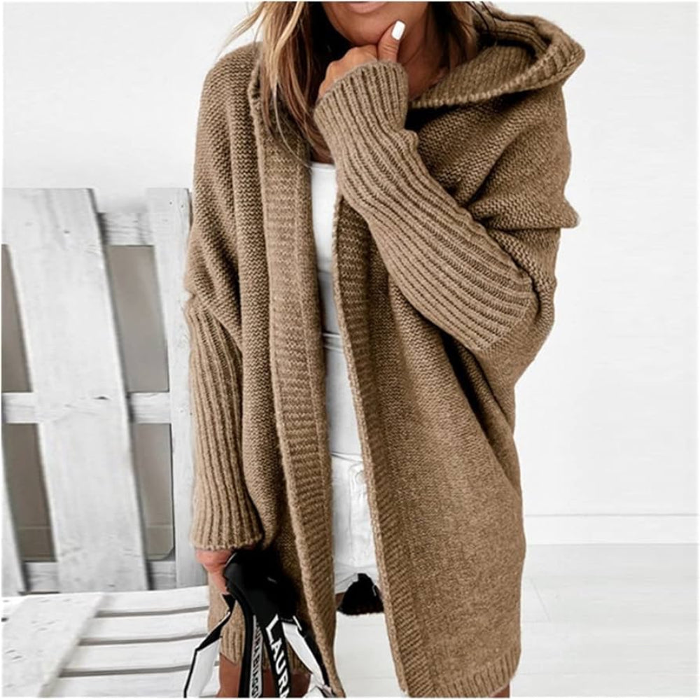 Women's Long Color Block Knit Winter Cardigan Layering Wear 9