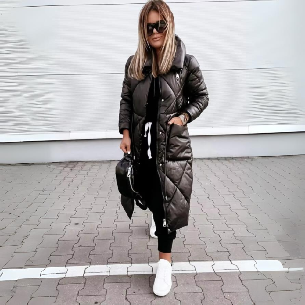 Women's Long Puffer Coat Winter Outerwear Warm Stylish Design 2