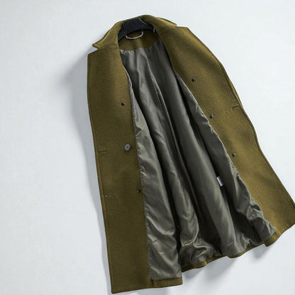 Women's Long Wool Overcoat Double Breasted Stylish Outerwear 3