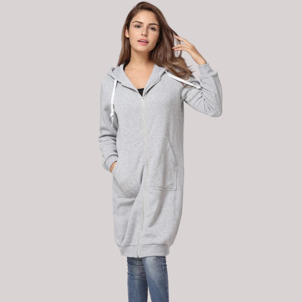 Women's Oversized Fleece Jacket Lined Zip Hoodie 11