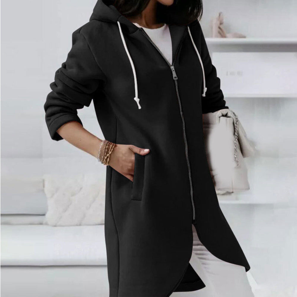 Women's Oversized Fleece Jacket Lined Zip Hoodie 2