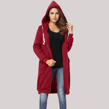Women's Oversized Fleece Jacket Lined Zip Hoodie 5