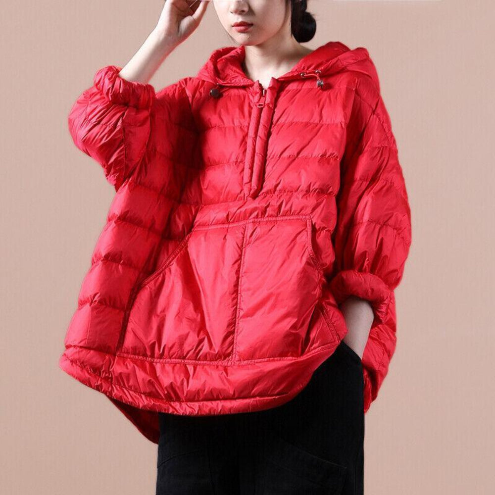Women’s Oversized Puffer Jacket – Lightweight Hooded Winter Coat