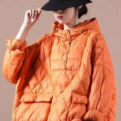 Women’s Oversized Puffer Jacket – Lightweight Hooded Winter Coat