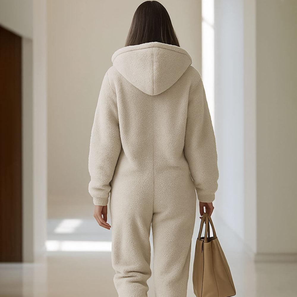 Women's Oversized Sherpa Zip Up Hoodie - Fleece Tracksuit