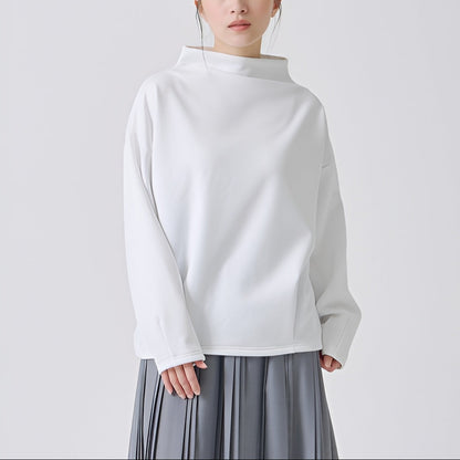 Women's Oversized Sweater High-Neck Soft Knit Top Elegant Comfort 7