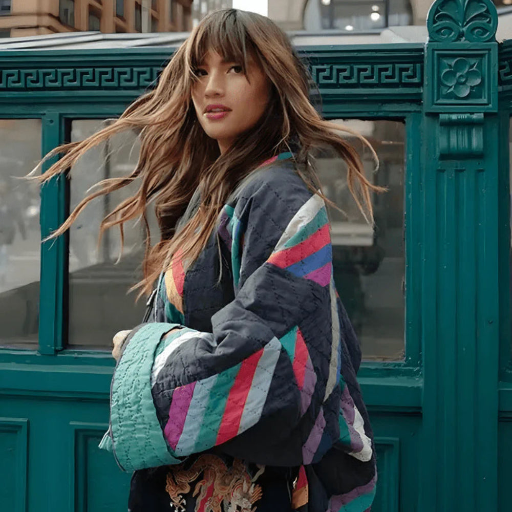 Women's Oversized Vintage Jacket Stylish Weather-Resistant Outerwear 3