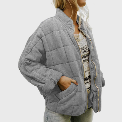 Women’s Quilted Oversized Jacket - Warm Casual