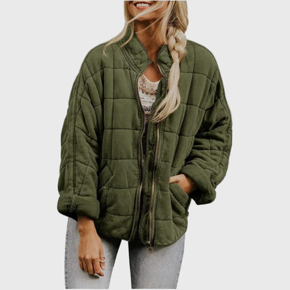Women’s Quilted Oversized Jacket - Warm Casual