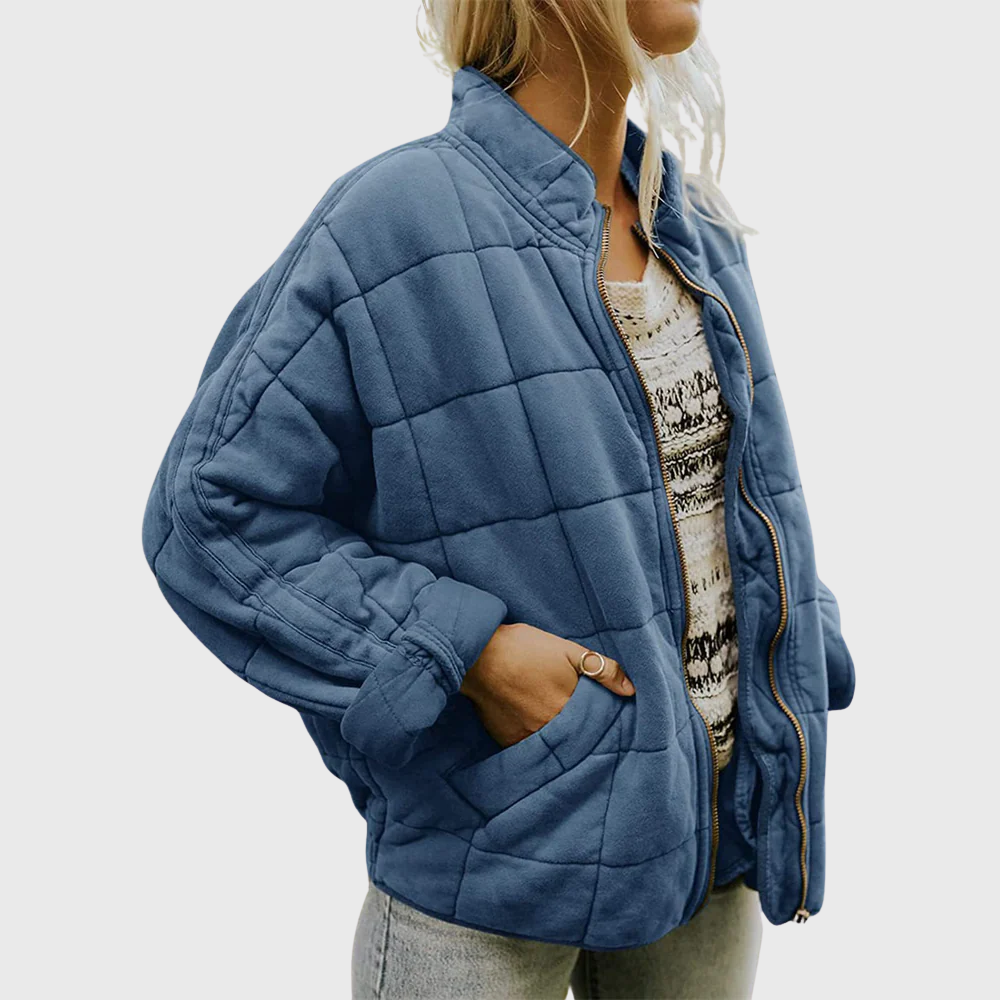 Women’s Quilted Oversized Jacket - Warm Casual