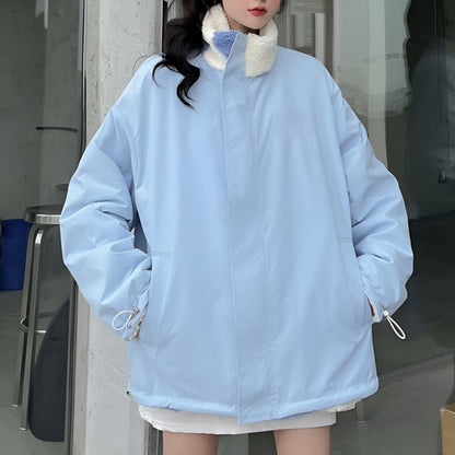 Women's Reversible Heart Sherpa Jacket Stylish Outerwear 5