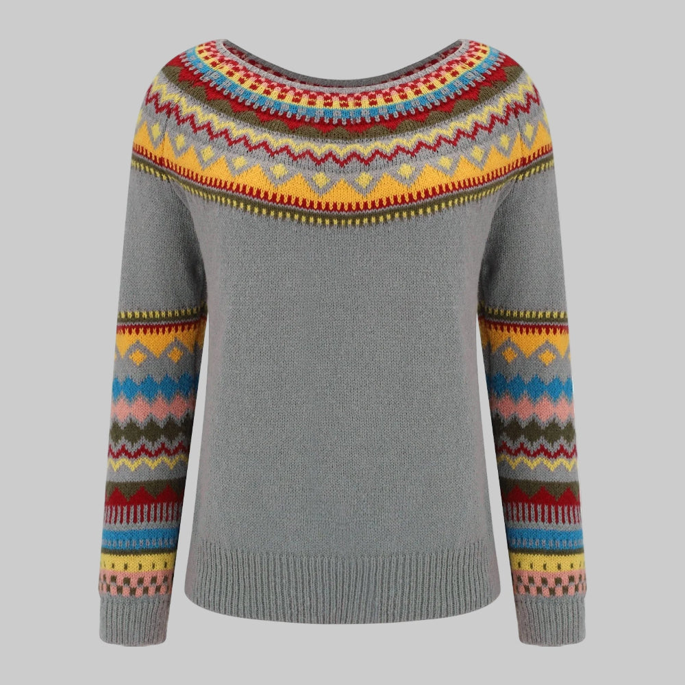 Women's Ribbed Knit Pullover Sweater Cozy Cold Weather Essential 2