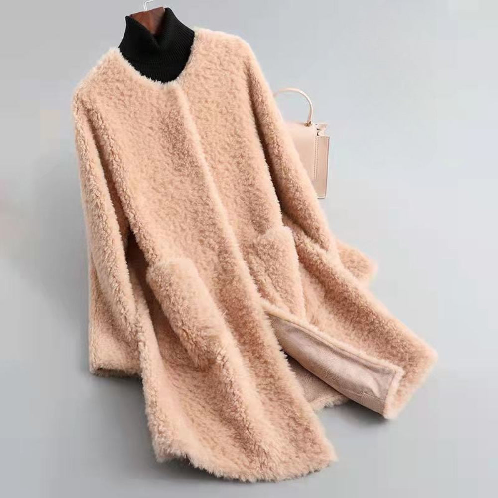 Women's Shearling Fur Coat Soft Chic Tailored Warmth 5