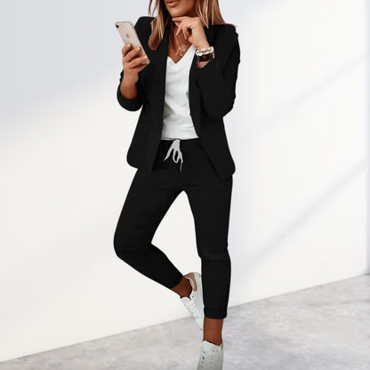Women's Suit Blazer Trousers Set Stylish Outfit 1