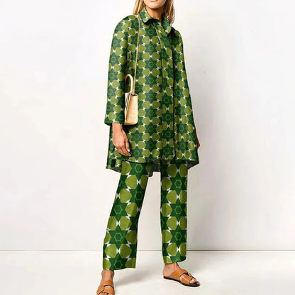 Women's Sweater Vintage Print Two-Piece Outfit Chic Comfortable 3