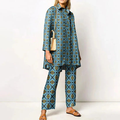 Women's Sweater Vintage Print Two-Piece Outfit Chic Comfortable 4