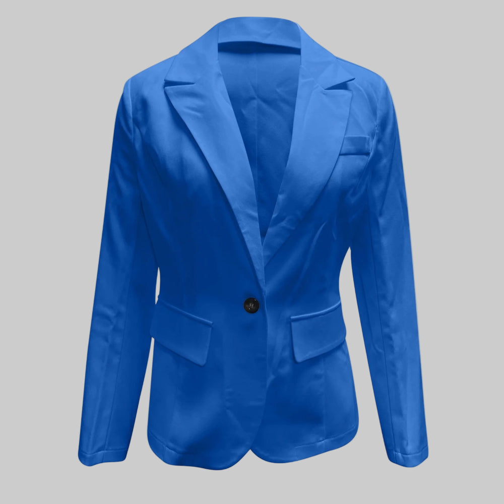 Women's Tailored Single-Button Blazer Effortless Office Style 10