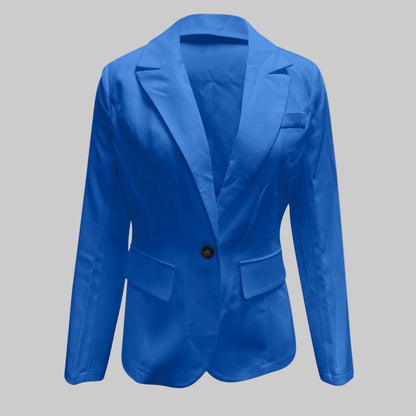 Women's Tailored Single-Button Blazer Effortless Office Style 10