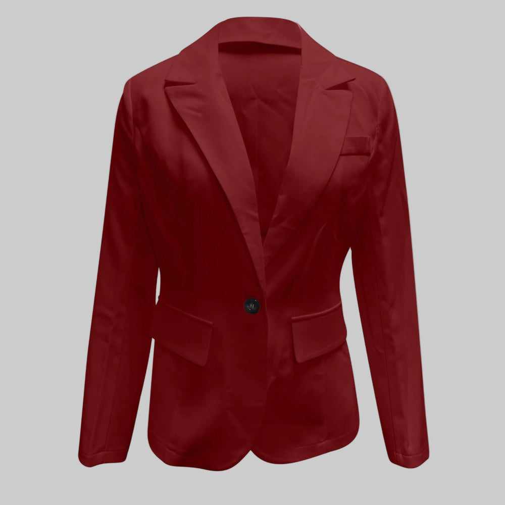 Women's Tailored Single-Button Blazer Effortless Office Style 14