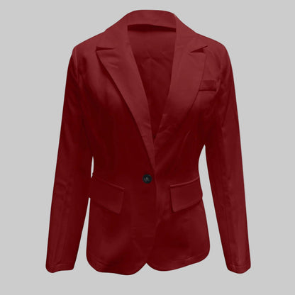 Women's Tailored Single-Button Blazer Effortless Office Style 14