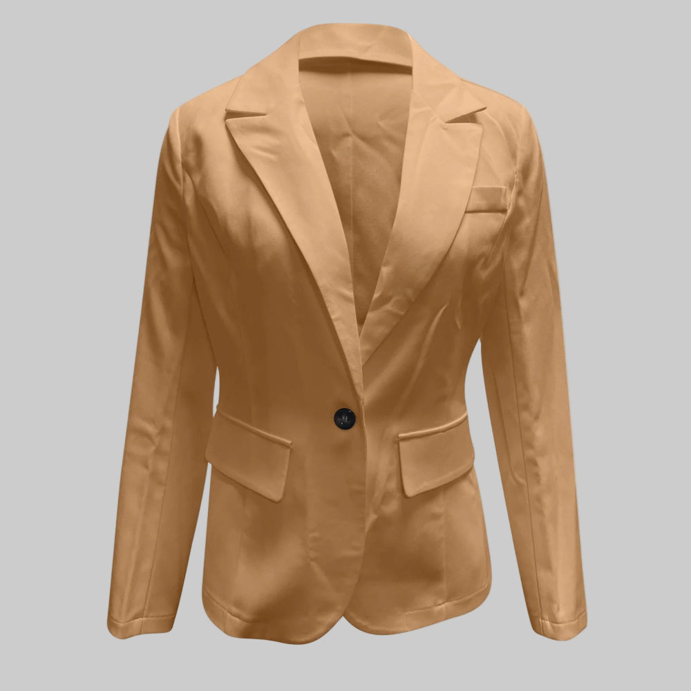 Women's Tailored Single-Button Blazer Effortless Office Style 8