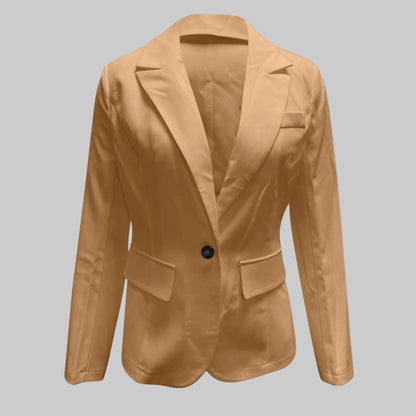 Women's Tailored Single-Button Blazer Effortless Office Style 8