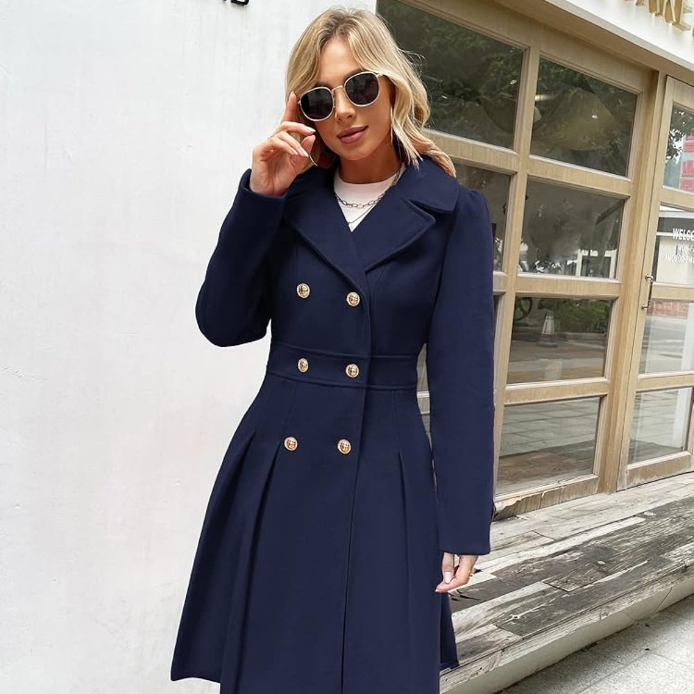 Women's Trench Coat Double-Breasted Tailored Design 19