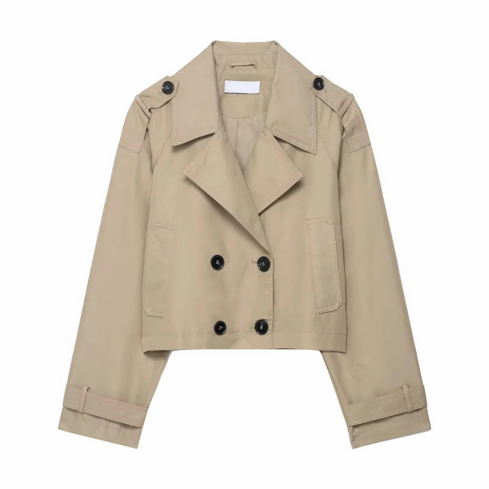 Women's Trench Coat Double Breasted Winter Jacket 3