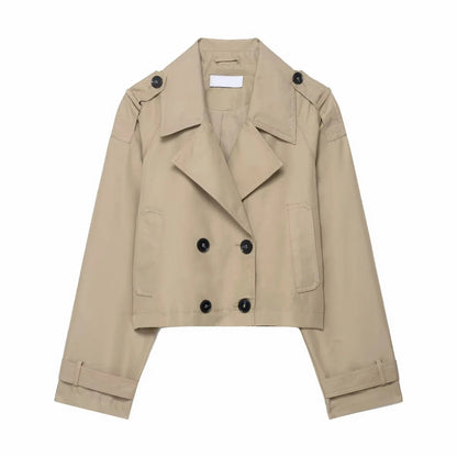 Women's Trench Coat Double Breasted Winter Jacket 3