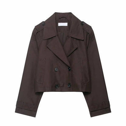 Women's Trench Coat Double Breasted Winter Jacket 6