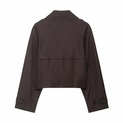 Women's Trench Coat Double Breasted Winter Jacket 7