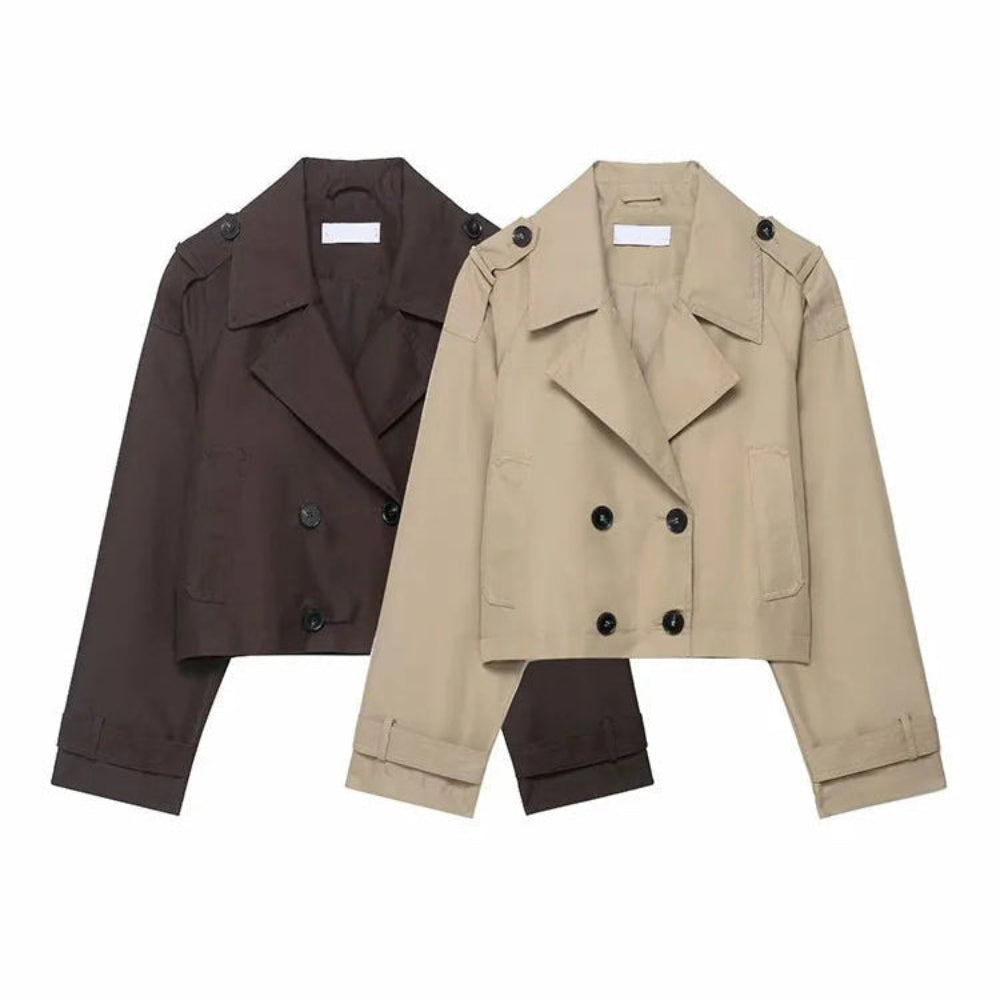 Women's Trench Coat Double Breasted Winter Jacket 8