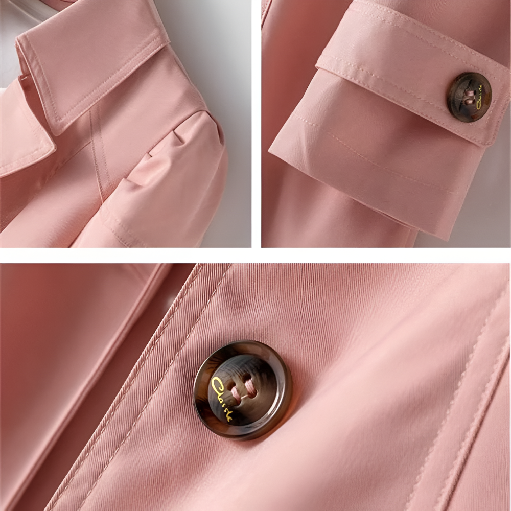 Women's Trench Coat Stylish Lightweight Versatile Jacket 6