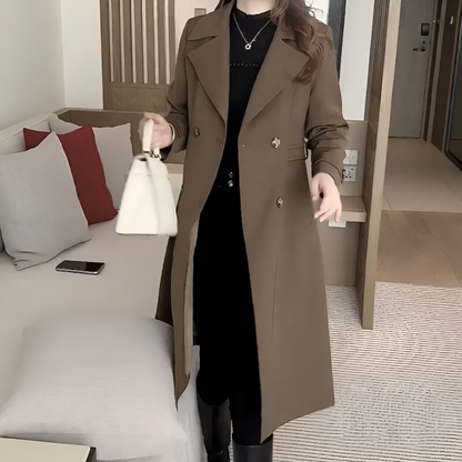 Women's Trench Coat Women Elegant Warm Wool 3