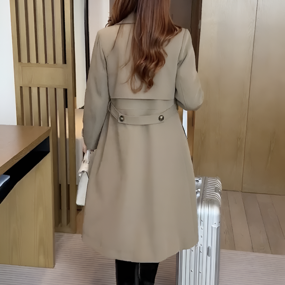 Women's Trench Coat Women Elegant Warm Wool 5