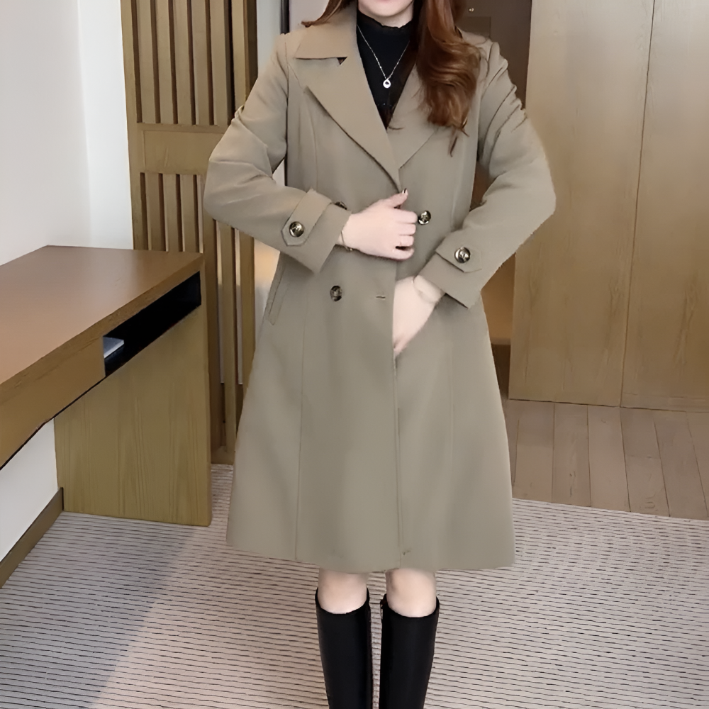 Women's Trench Coat Women Elegant Warm Wool 6