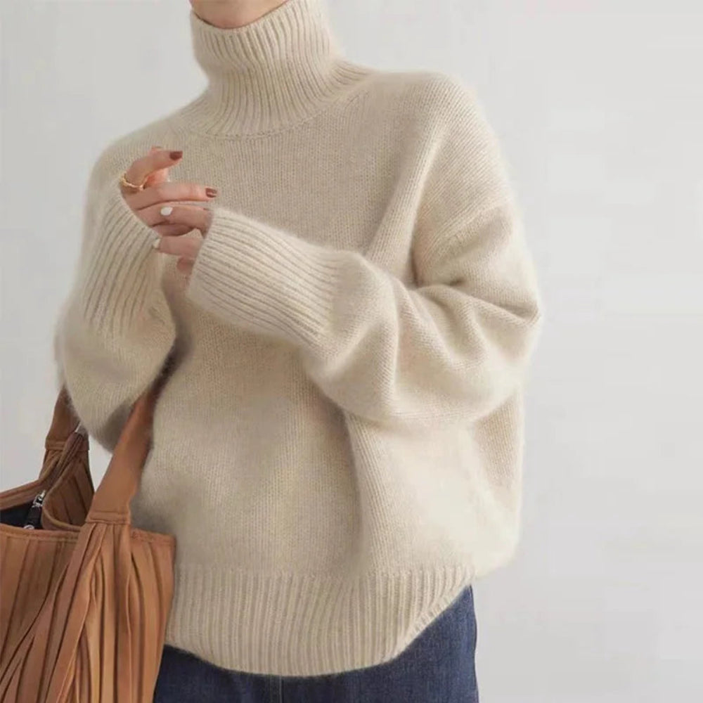 Women's Turtleneck Sweater Soft Warm Fabric Elegant Style 1