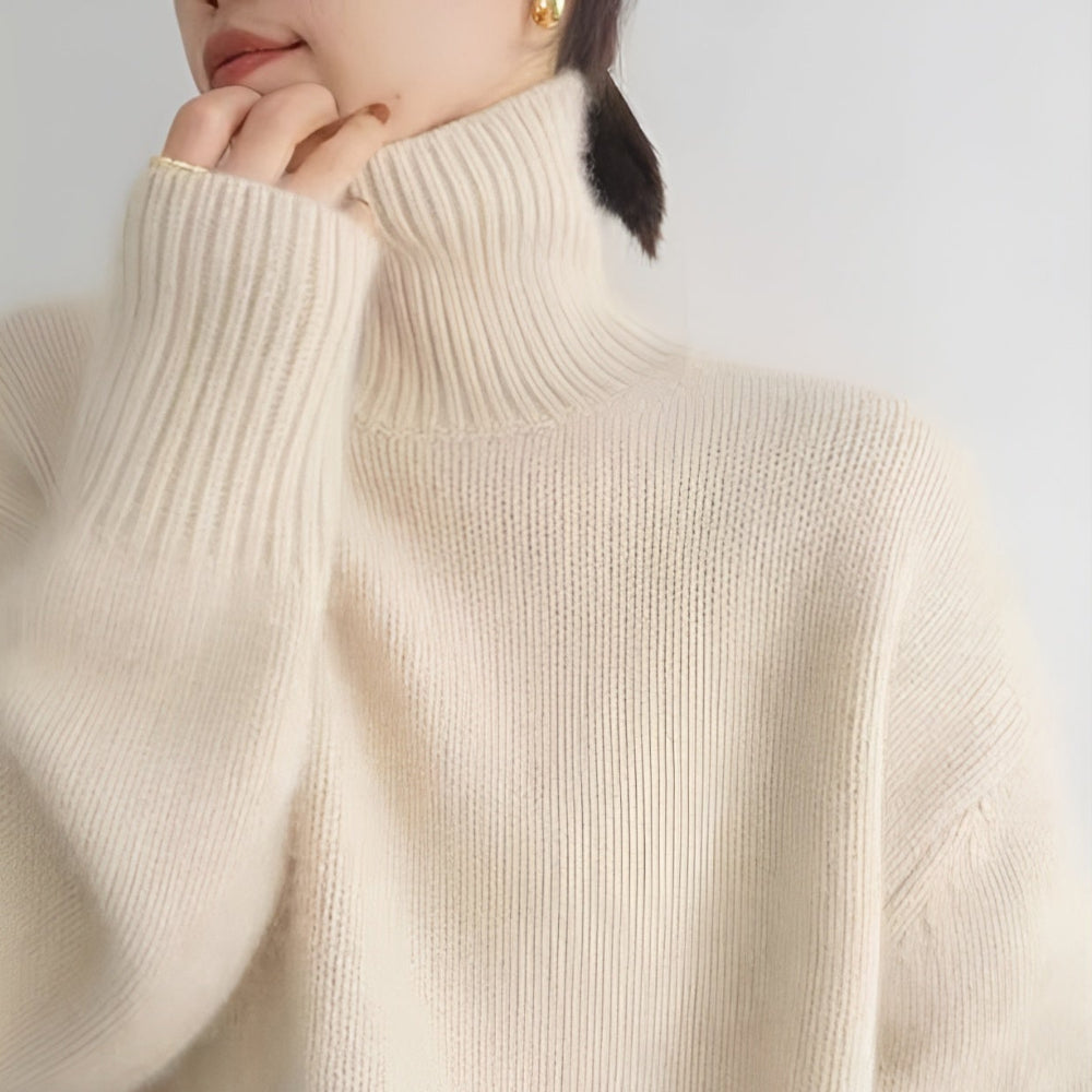 Women's Turtleneck Sweater Soft Warm Fabric Elegant Style 3