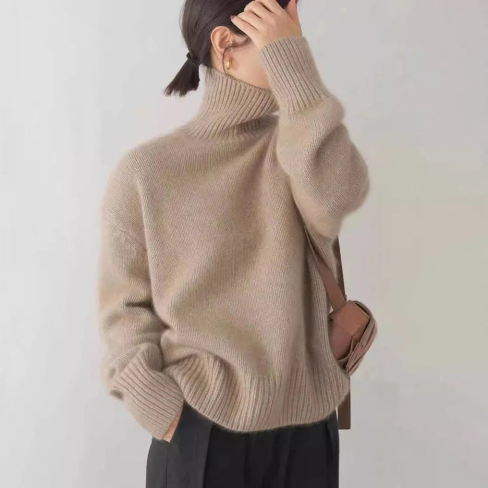 Women's Turtleneck Sweater Soft Warm Fabric Elegant Style 4