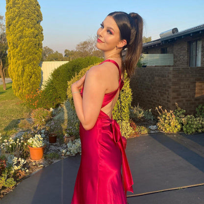 Women's V Neck Sleeveless Evening Dress - Twist Maxi