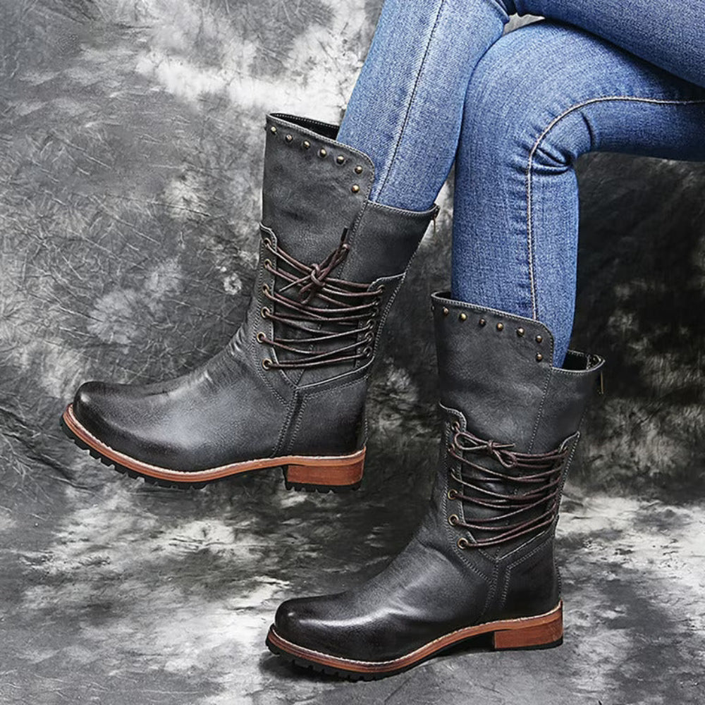 Women's Vintage Calf Boots Stylish Comfortable Footwear 5