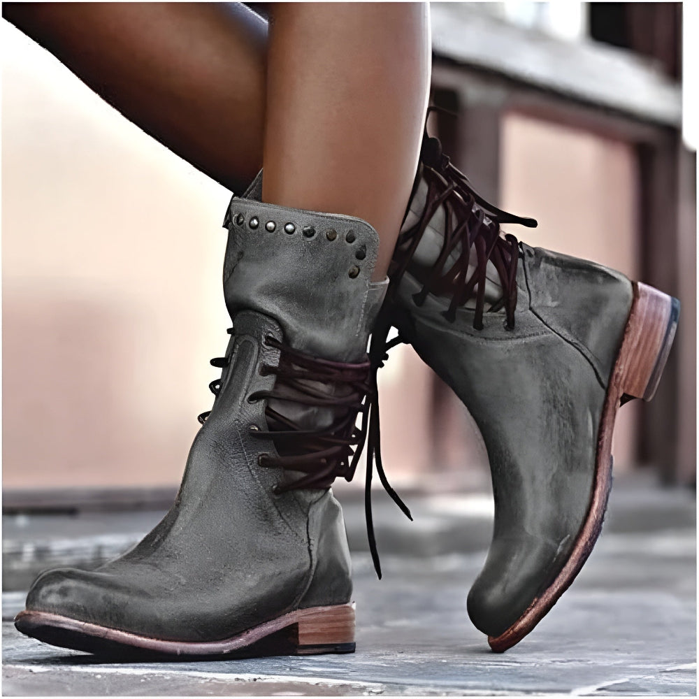 Women's Vintage Calf Boots Stylish Comfortable Footwear 4