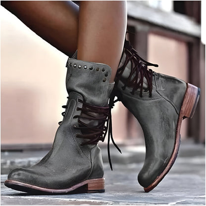 Women's Vintage Calf Boots Stylish Comfortable Footwear 4