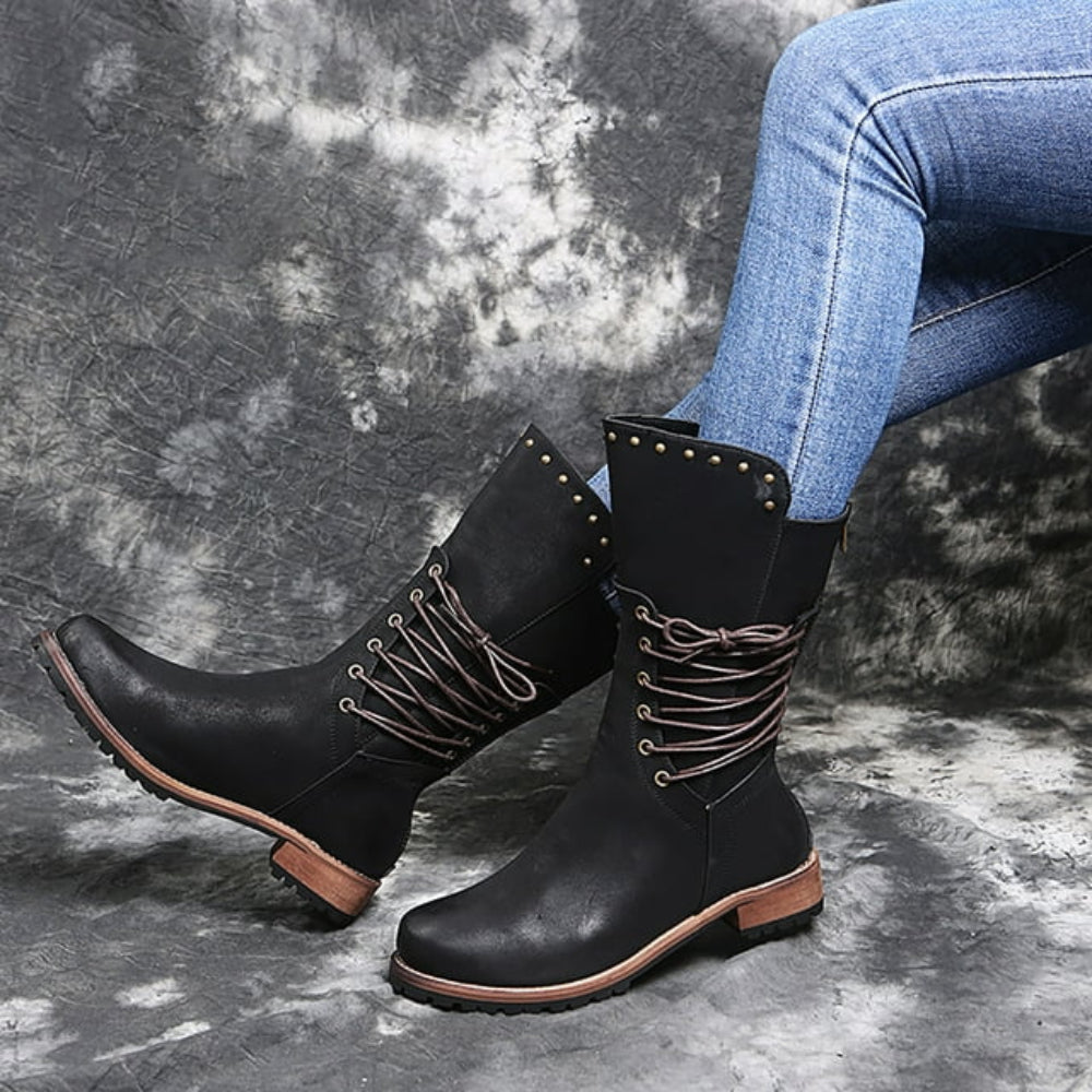 Women's Vintage Calf Boots Stylish Comfortable Footwear 7