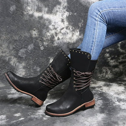 Women's Vintage Calf Boots Stylish Comfortable Footwear 7